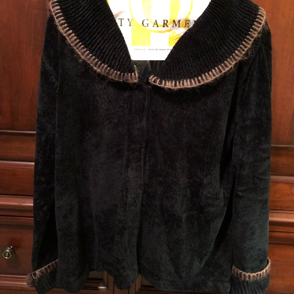 Black Velvety Chenille oversized Sweater/Cardigan